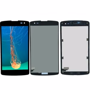 LCD displejs saderīgs ar LG D290n L Fino ar rāmi melns HQ