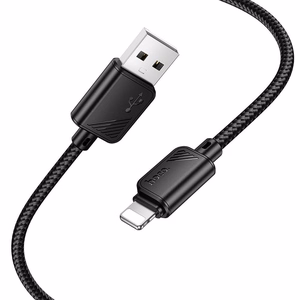 Kabelis USB A uz Lightning Hoco 2,4A 1 m X113 melns