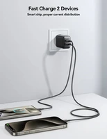 Joyroom JR-TCF13 tīkla lādētājs USB-C / USB-A 25W SFC / PPS / PD - melns