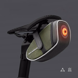 Rockbros C52-2 viegla sēdekļa soma ar 250 mAh apgaismojumu – krāsa: zaļa