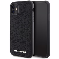 Karl Lagerfeld Quilted K Pattern viedtālruņa apvalks iPhone 11 / Xr - melns