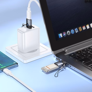 Adapter OTG USB A to USB C Hoco UA46B gray