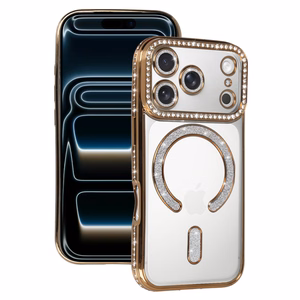 Чехол Bling MagSafe для iPhone 17 Pro Max золотой