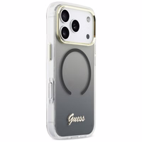 GUESS maciņš for IPHONE 17 Pro saderīgs ar MagSafe GUHMP17L5HTGMCSK (IML Gradient Script Metal) melns