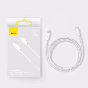 Baseus Dynamic USB-C kabelis Lightning, 23 W, 1 m (balts)