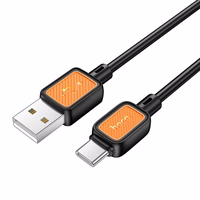 Kabelis USB A uz USB C Hoco 3A 1 m X108 melns