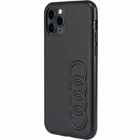 Audi sintētiskās ādas viedtālruņa apvalks iPhone 11 Pro 5.8" melns/melns cietais apvalks AU-TPUPPCIP11-TT/D1-BK