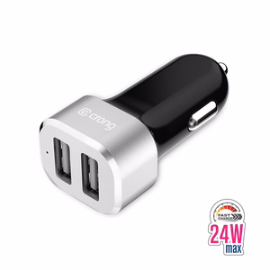 Crong Power 24 W automašīnas lādētājs ar 2 USB-A pieslēgvietām, 2.4 A, alumīnija
