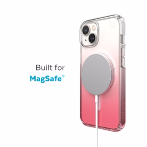 Speck Presidio Perfect-Clear + Ombre + MagSafe vāciņš ierīcei iPhone 15 Plus / 14 Plus, ar Microban pretmikrobu aizsardzību, “Clear / Vintage Rose Fade” krāsu kombinācija