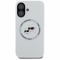 Karl Lagerfeld Silikona Double Heads And Circle Magnētiskais viedtālruņa apvalks iPhone 16 bēšs