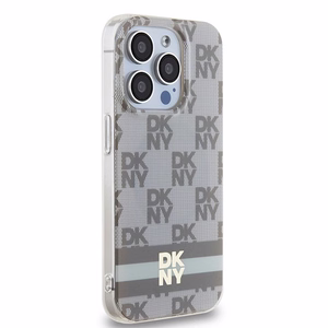 DKNY IML Checkered Mono Pattern & Printed Stripes MagSafe чехол для iPhone 13 Pro / 13 - бежевый