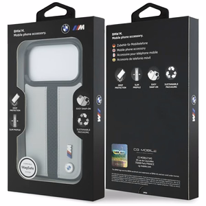 BMW M Perforētā Strīpas Logo Magnētiskais Viedtālruņa apvalks iPhone 17 Pro - pelēks