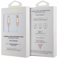 Guess Ebossed Logo USB-C / Lightning kabelis 1,5 m ātrai uzlādei - zelta krāsā