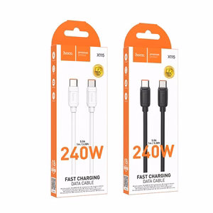 Кабель USB C to USB C Hoco PD 5A 240W 1 m X115 черный