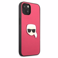 Karl Lagerfeld Ādas Ikonik Karl's Head Metāla apvalks iPhone 13 mini - rozā
