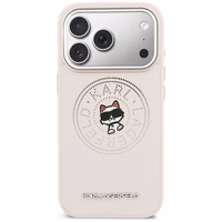 Karl Lagerfeld Point & Choupette Sketch MagSafe Maciņš for iPhone 17 Pro Max - rozā