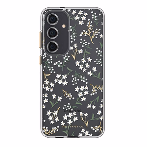 Rifle Paper Co. īpaši plāns pretmikrobu vāciņš ierīcei Samsung Galaxy S24+, ar “Petite Fleurs” rakstu