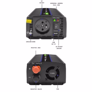 Qoltec Monolith barošanas adapteris / invertors Auto/iekštelpu 600 W melns