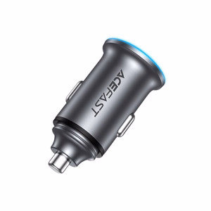 Auto lādētājs Acefast B15 65W USB-C/USB-A pelēks