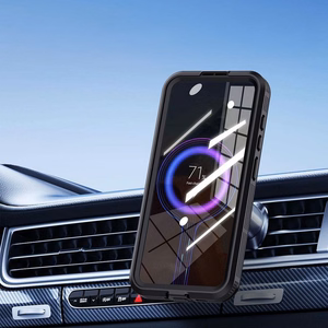 Ūdensizturīgs apvalks SHELLBOX MARS ar metāla gredzenu, paredzēts SAMSUNG S25, melns