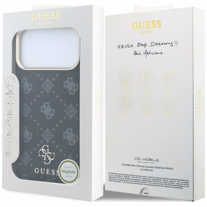 Guess Peony 4G Small Logo MagSafe maciņš iPhone 17 Pro / 18 Pro, melns
