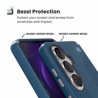 Speck Presidio2 Grip Magnet - Samsung Galaxy S26 MagSafe maciņš (Deep Sea/sudrabs Metallic/Spell zils)