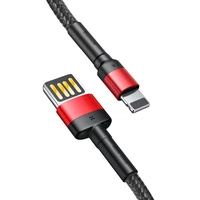 Baseus Cafule Divpusējs USB Lightning kabelis 2,4A 1m (melns+sarkans)