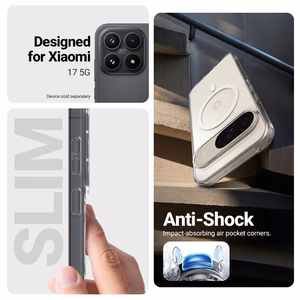 Crong Hybrid Clear Magnetic MagSafe vāciņš ierīcei Xiaomi 17, caurspīdīgs