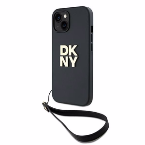 DKNY Viedtālruņa apvalks ar siksniņu un logotipu iPhone 15 Plus - melns