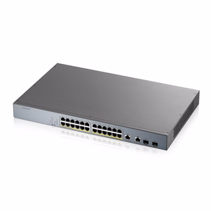 Zyxel GS1350-26HP-EU0101F pārvaldāms L2 tīkla komutators, Gigabit Ethernet (10/100/1000), PoE – pelēks