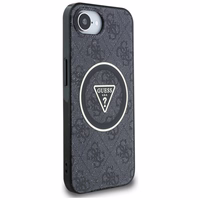 Guess IML Metal Glitter 4G Circle Triangle magnētiskais viedtālruņa apvalks iPhone 16e - melns