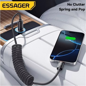 USB Kabelis Essager Chuan melns 60W Type-C / Type-C 180cm