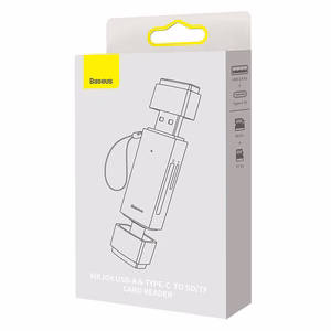 Baseus Lite Series SD/TF atmiņas karšu lasītājs, USB + USB-C (pelēks)
