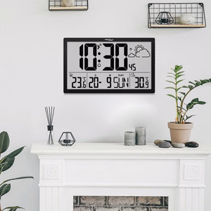 Īpaši liels LCD sienas pulkstenis GreenBlue GB218 ar meteoroloģisko staciju, temperatūras un datuma rādījumu