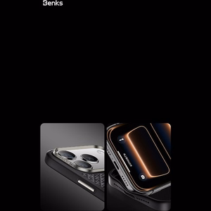 Melns Benks Magnetic Armor Pro Armor Grid 600D kevlara vāciņš ar metāla rāmi (C.K.FL.AP.BK.B072), paredzēts iPhone 18 Pro / iPhone 17 Pro ar Camera Control pogu