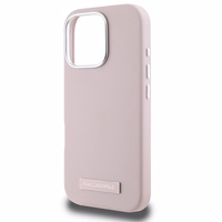 Karl Lagerfeld FW Metal Plate magnētiskais viedtālruņa apvalks iPhone 16 Pro - rozā