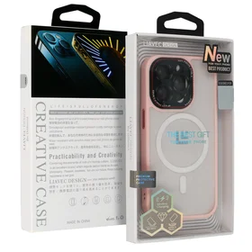 LK Magsafe viedtālruņa apvalks Iphone 15 Plus gaiši rozā