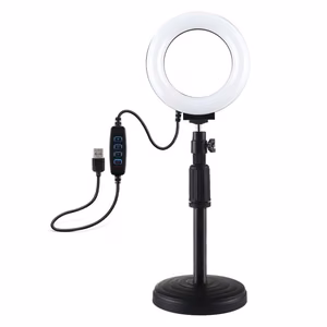 Gredzena LED lampa Puluz ar regulējamu pamatni PU391