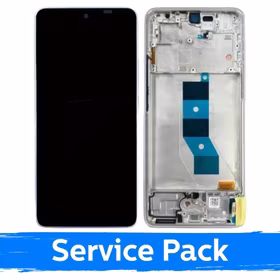 LCD displejs saderīgs ar Xiaomi Redmi Note 14 5G / Poco M7 Pro 5G ar rāmi / lavandas violets / (Service Pack)