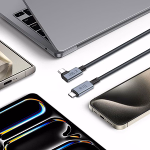 Tech-Protect UltraBoost Max L USB-C 4.0 (straight) / USB-C 4.0 (angled) PD 240W 8K 40Gbps 1.5m Cable - Gray
