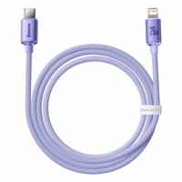 USB kabelis Baseus "CAJY000205" violets "Type-C / Lightning" 200cm (līdz 20W)