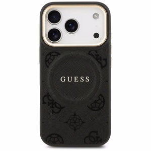 Guess Peony Hot Stamp MagSafe viedtālruņa apvalks iPhone 17 Pro Max - melns