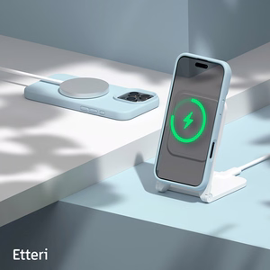 Etteri силиконовый Mag чехол iPhone 16 Pro 6,3" голубой