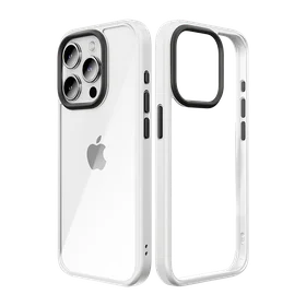 Rock Guard sērijas viedtālruņa apvalks Iphone 15 Plus caurspīdīgs-balts