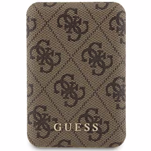 Guess беспроводной внешний аккумулятор 15W GUPB5FP4EMGW 5000mAh коричневый/коричневый 4G Leather Metal Logo MagSafe