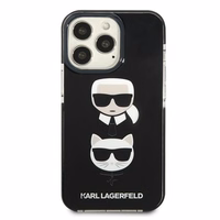 Viedtālruņa apvalks Karl Lagerfeld Karl&Choupette Head Case iPhone 13 Pro / iPhone 13 - melns