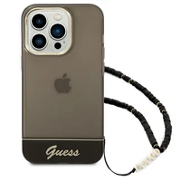 Guess GUHCP14XHGCOHK iPhone 14 Pro Max 6,7 "melns/melns cietais apvalks Translucent Pearl Strap