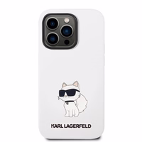 Karl Lagerfeld KLHCP14LSNCHBCH iPhone 14 Pro 6.1" cietais apvalks balts/balts Silikona Choupette