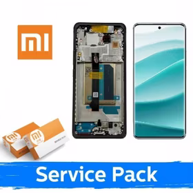 LCD displejs saderīgs ar Xiaomi Redmi Note 14 Pro+ 5G ar rāmi / Pusnakts melns / (Service Pack)