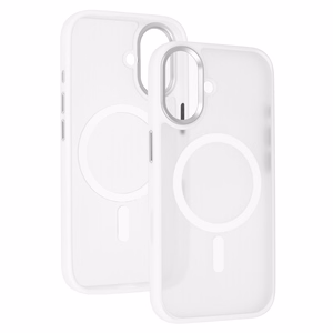 Liavec Cloudy maciņš ar metāla kameras rāmi priekš Iphone 17 balts (kameras vadības poga)